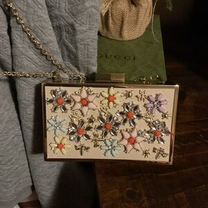 GUC Vintage Kate Landry Jeweled Faux Design Structured Purse